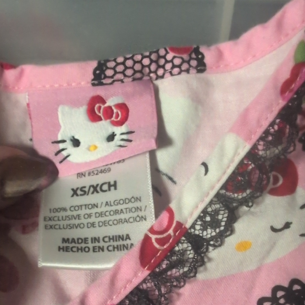 Hello Kitty Pink and Black Patterned Top